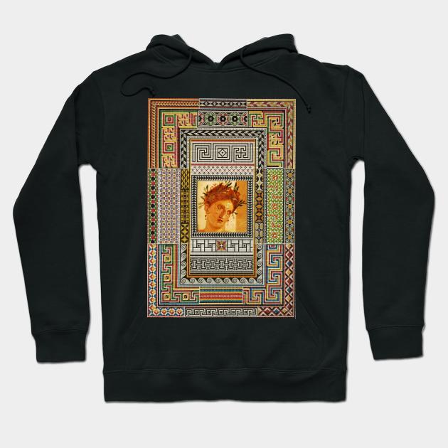 ANTIQUE ROMAN WOMAN PORTRAIT WITH POMPEII MOSAICS PATCHWORK Hoodie by BulganLumini